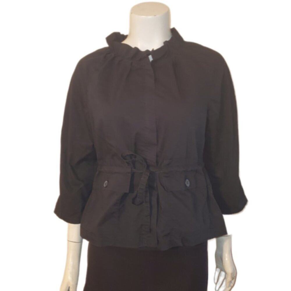 LOFT Spring Jacket Ann Taylor Loft Zip Front Drawstring Jacket Black Small